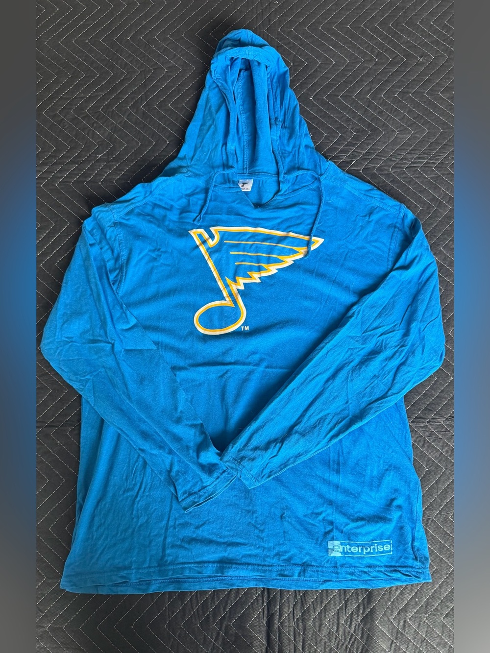 NHL Blue Long Sleeve Hoodie with Yellow Logo